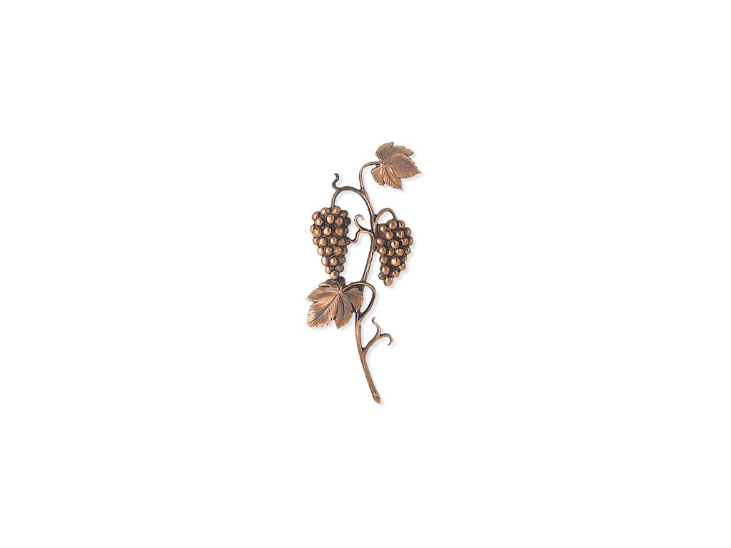 Náhrobní reliéf Vinný list, bronz, 34×14 cm