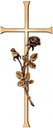 Náhrobní kříž Antikon s růží, bronz, 40×15 cm nebo 50×20 cm