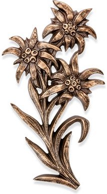 Bronzový Edelweiss na náhrobek, 26×15 cm