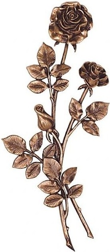 [ST-SK-34710] Bronzová růže na náhrobek, 47×24 cm