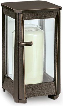 Bronzový lampáš na náhrobok, 20×11×12 cm