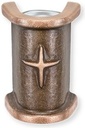 Nástenná váza na náhrobok, bronz, 10×7×5 cm