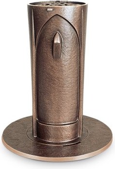 Zapustená váza na náhrobek, bronz, výška 24 cm