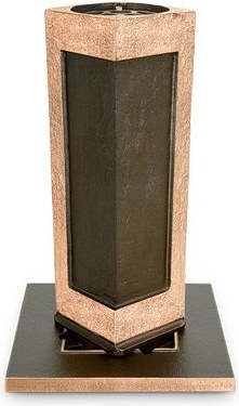 Bronzová zapustená váza na náhrobok, 28×9,5×9,5 cm