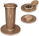 Zapustená váza s věkem na náhrobek, bronz, výška 27 cm