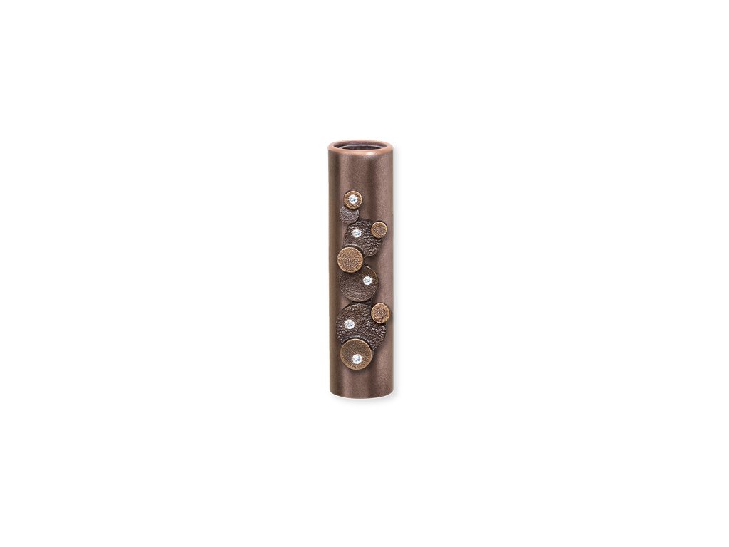 Nástěnná váza na náhrobek, bronz, výška 13 cm