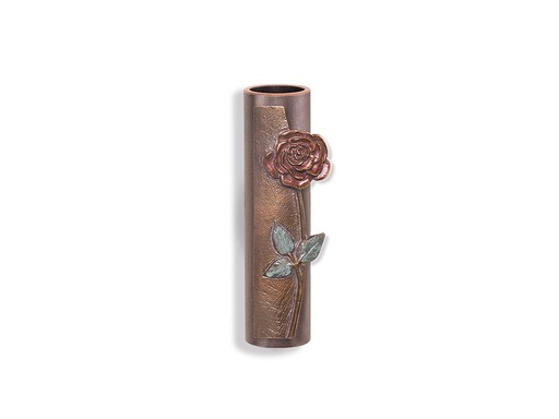 [ST-SK-53245] Wandvase mit Rose für Grabmal, Höhe 13 cm