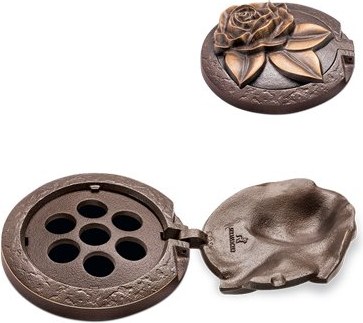[ST-SK-53294] Bronzový kvetináčový krúžok na náhrobok, Ø 12 cm