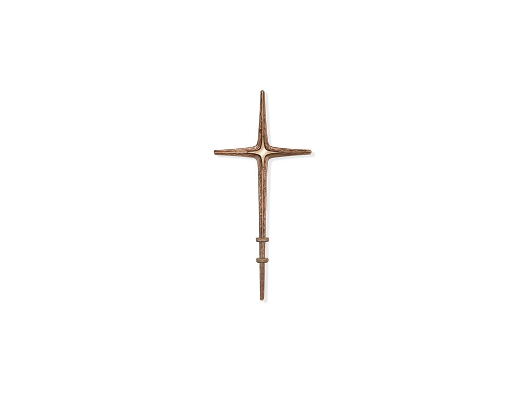 Bronze-Kreuz mit Halterung für Grabmal, 51–86 cm