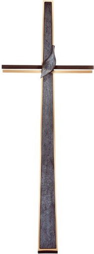 [ST-SK-60171] Náhrobný kríž s kryštálom, bronz, 91×33 cm