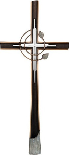 [ST-SK-60238] Bronzový kríž s kryštálom, 91×40 cm
