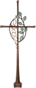 Bronzový kříž s krystalem, 102×41 cm