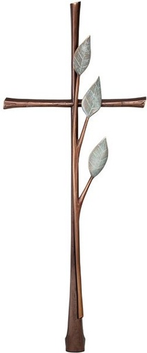 [ST-SK-60248] Náhrobní kříž s krystalem, bronz, 94×35 cm