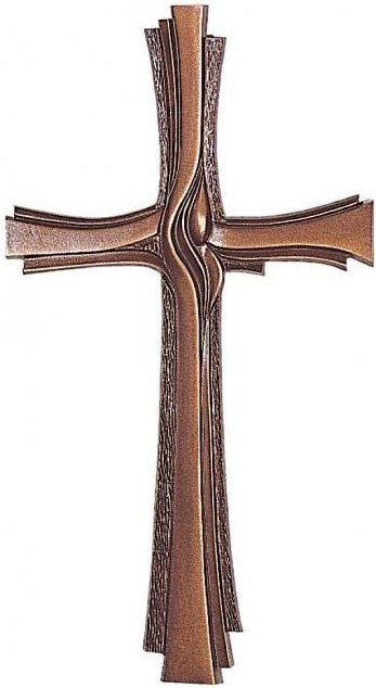 Bronzový náhrobný kríž na dosku, 40–60 cm
