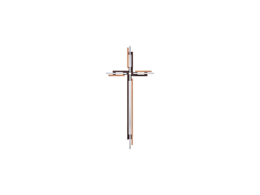 Náhrobní kříž ležící, bronz, 15–61 cm