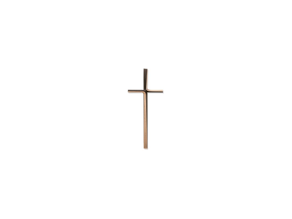 Náhrobní kříž ležící, bronz, 20–40 cm