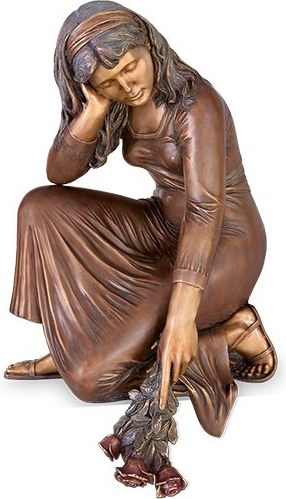 [ST-SK-84052] Bronze-Statue Klagende Frau, 85×49×48 cm