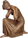 Bronzová smutící figura klečící, 40×35×18 cm