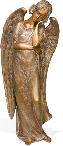 [ST-SK-84176] Bronzový anděl na náhrobek, 71×30×23 cm