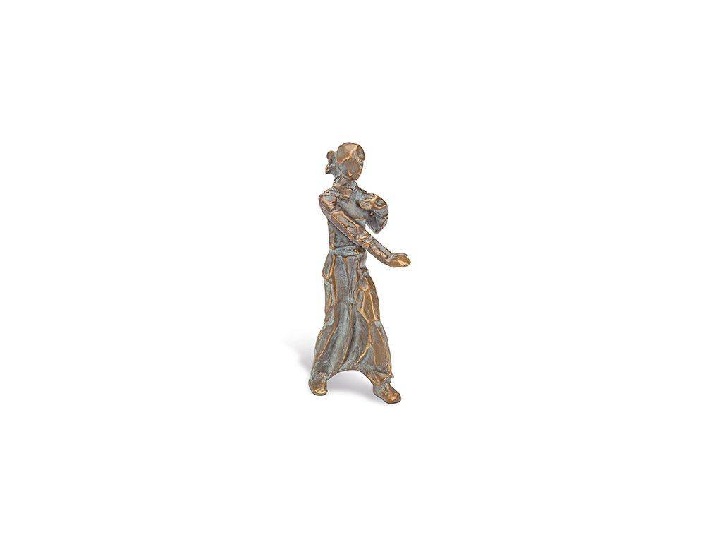 Bronzová figurální dekorace na náhrobek, 14,5×5×7,5 cm