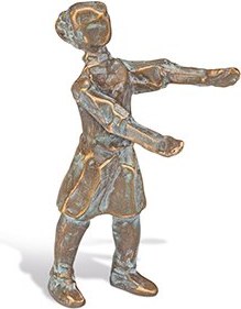 [ST-SK-84321] Bronzová socha dívky na náhrobek, 10×4×6 cm