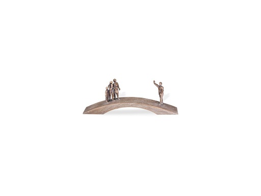 [ST-SK-85383] Bronzový most s postavami na náhrobek, 10×31×7 cm