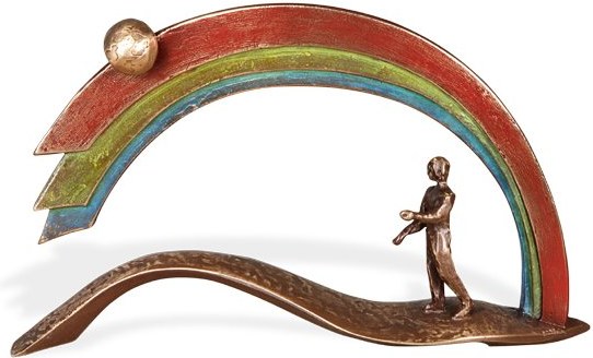 Bronzová dekorace Cesta do nebe, 15×25 cm