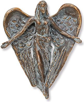 Bronzový anděl na náhrobek, 12×9,5 cm