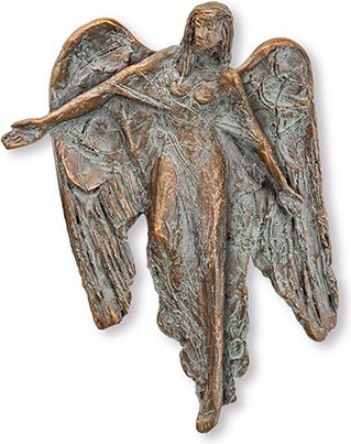 Bronzový anjel na náhrobok, 18,5×14,5 cm