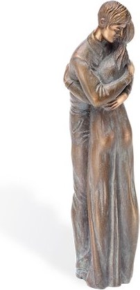 Bronze-Statue Umarmung für Grabmal, 12×3,5×3,5 cm oder 18×5×5 cm