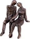 Bronze-Statue Sitzende Paare für Grabmal, 12×10×9 cm