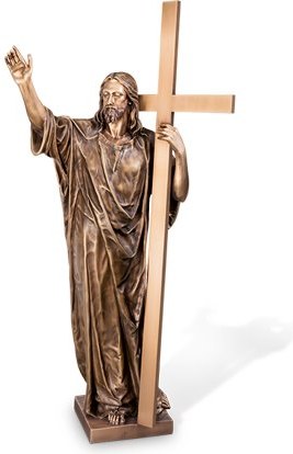 Bronzový kříž s Kristem, 86×38 cm