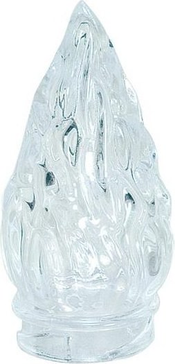 Skleněný plamen na lucernu, bílý, výška 9 cm nebo 12 cm