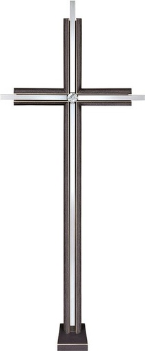 [ST-SK-KREUZ07] Náhrobný kríž s kryštálom, bronz, 73×28 cm alebo 93×28 cm