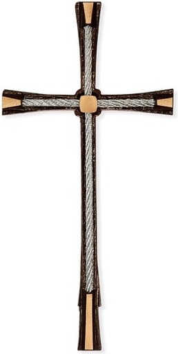 [ST-SK-KREUZ10] Bronzový kríž s kryštálom na náhrobok, 31×15 cm