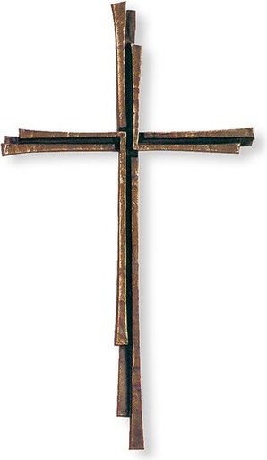 [ST-SK-KREUZ21] Náhrobný kríž s kryštálom, bronz, 40–59 cm