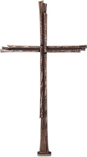 [ST-SK-KREUZ22] Grabkreuz mit Kristall, Bronze, 81×45 cm oder 113×55 cm