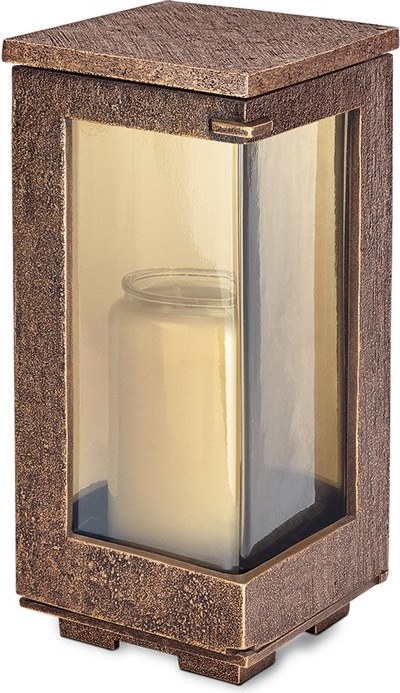 Bronzový lampáš na náhrobok, 21×11×11 cm alebo 26×12×12 cm