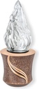 Náhrobný lampáš na batérie, bronz, výška 14–19 cm