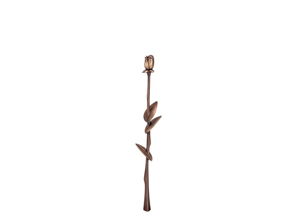 Bronzová růže na náhrobek, 32×4 cm nebo 67×12 cm