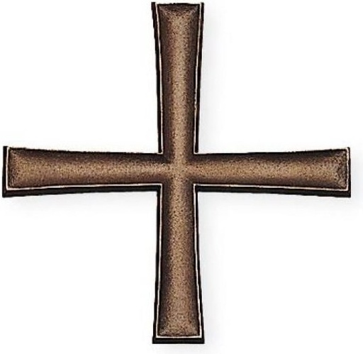 [ST-SK-SCHRKR030] Rovnoramenný kríž Rustikal na náhrobok, bronz, 12×12 cm