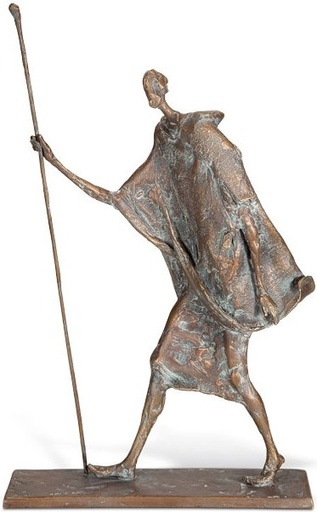 [ST-SK-SYM06] Bronzová socha Pútnik na náhrobek, 29×18 cm