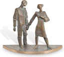 Bronze-Statue Paar für Grabmal, 14×16 cm