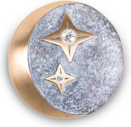 [ST-SK-SYM11] Bronze Symbol Mond und Sterne für Grabmal, Ø 7 cm