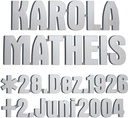 Bronze-Inschrift Matheis für Grabmal, 4–8 mm