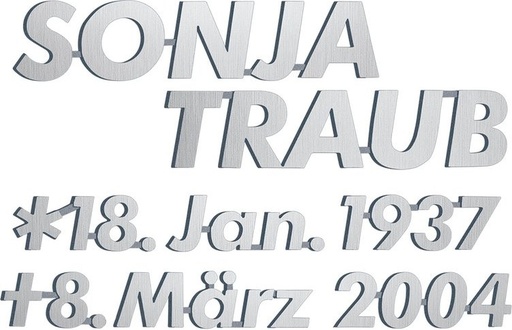 [ST-SK-SZ016] Bronzový nápis Traub na náhrobek