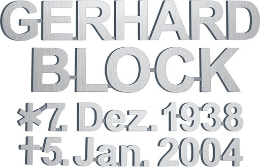[ST-SK-SZ019] Bronze-Inschrift Gerhard Block für Grabmal