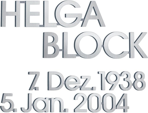 [ST-SK-SZ020] Bronzový nápis Helga Block na náhrobok