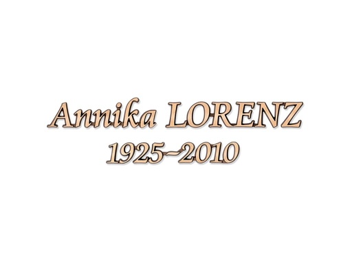 [ST-SK-SZ030] Náhrobní nápis Lorenz z bronzu a hliníku