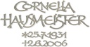 Náhrobný nápis Cornelia z bronzu, 6–9 mm